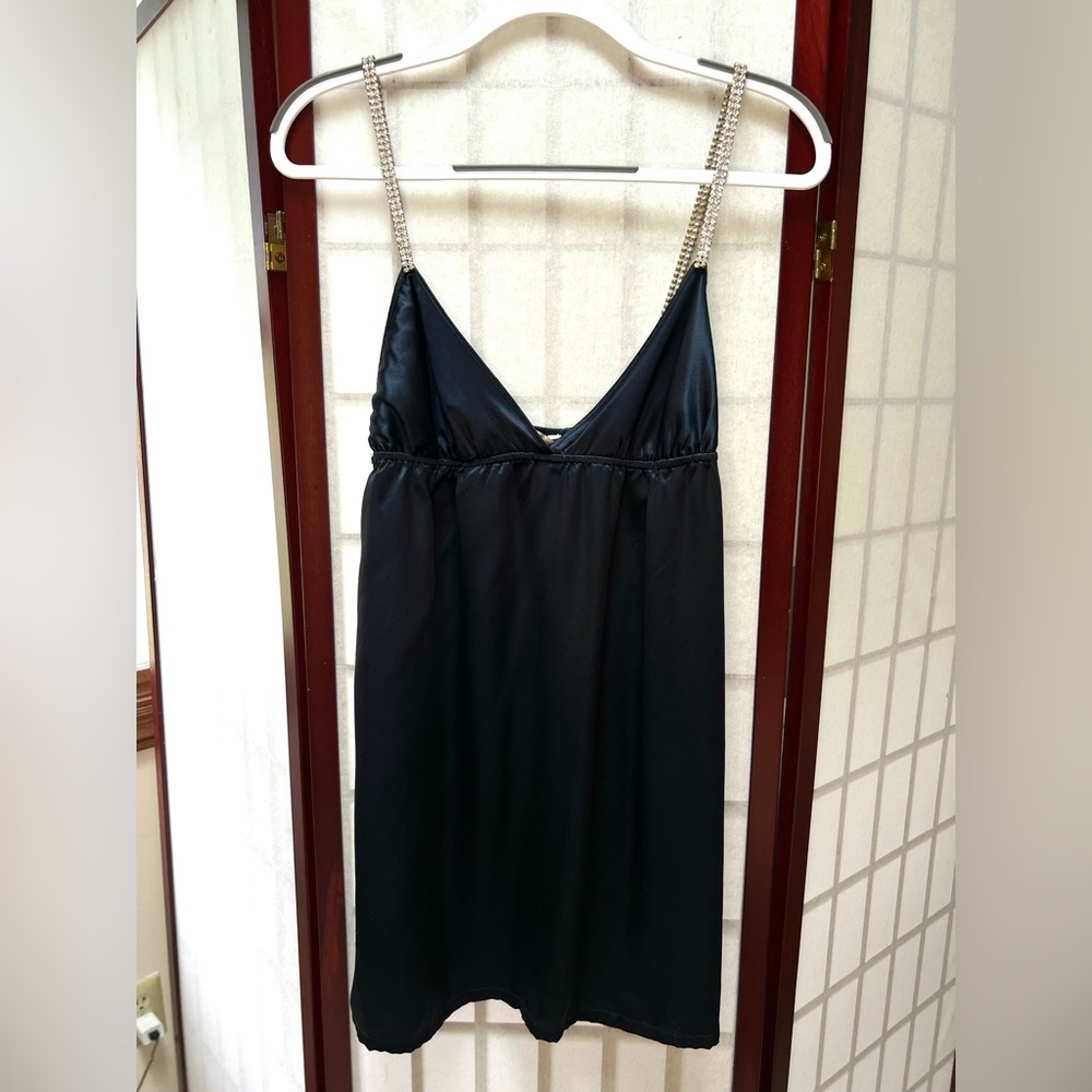 Laundry by Design midnight blue with rhinestone Spaghetti Straps